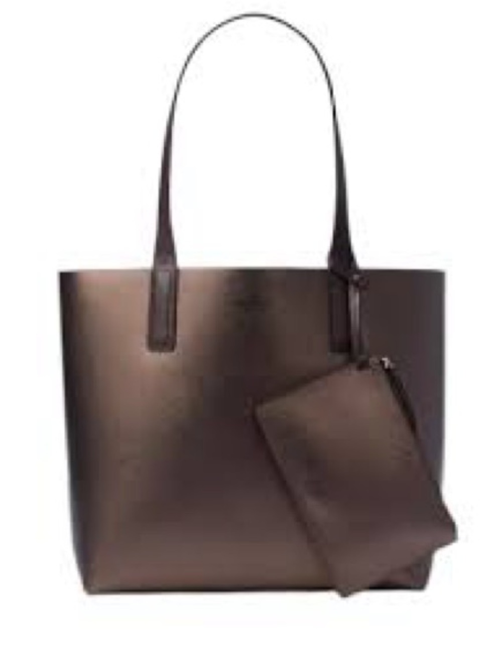 Kate Spade Arch Place Mya Reversible Leather Tote & Wristlet Set - Metallic Plum